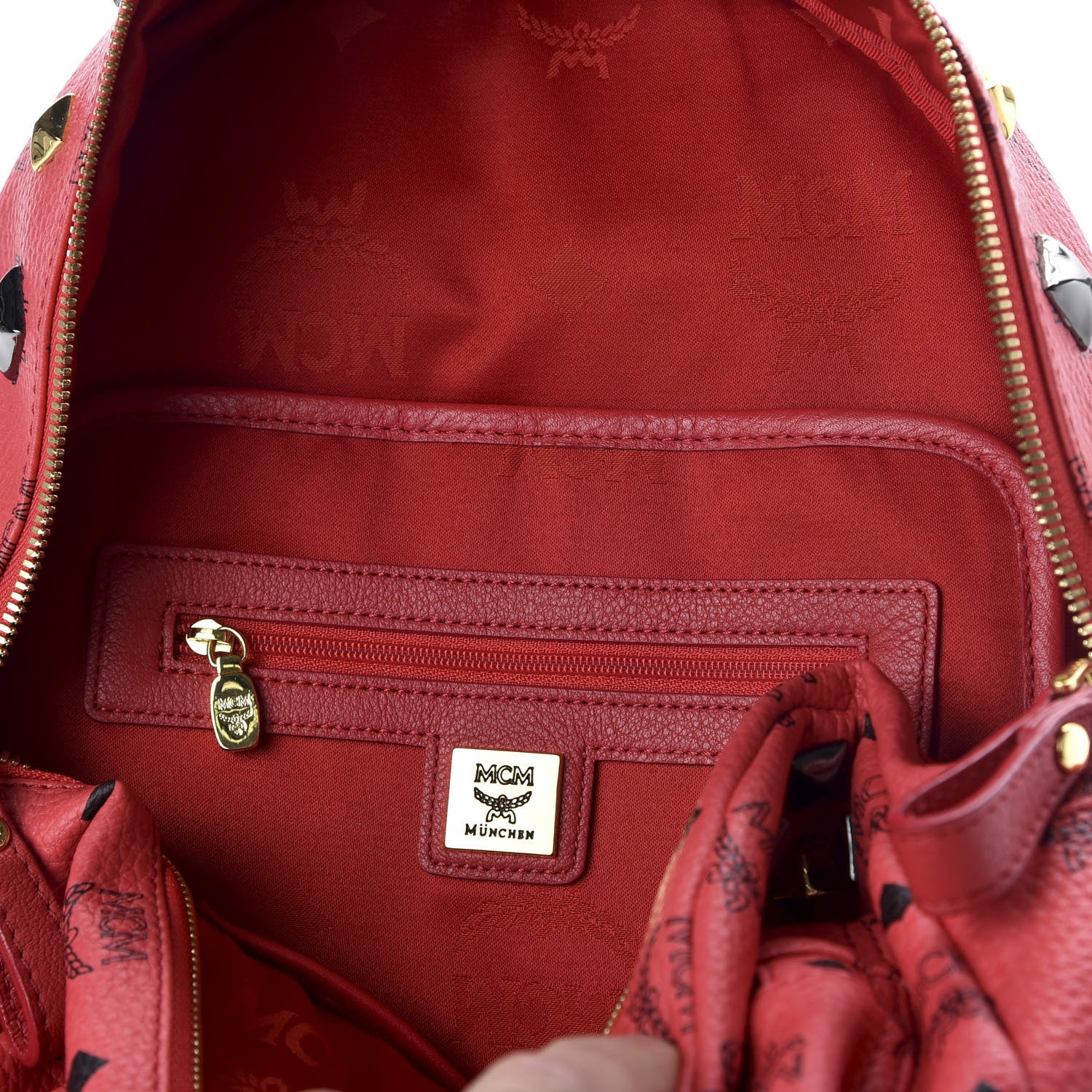 MCM Visetos Studded Small Stark Backpack Corail 7 of 9