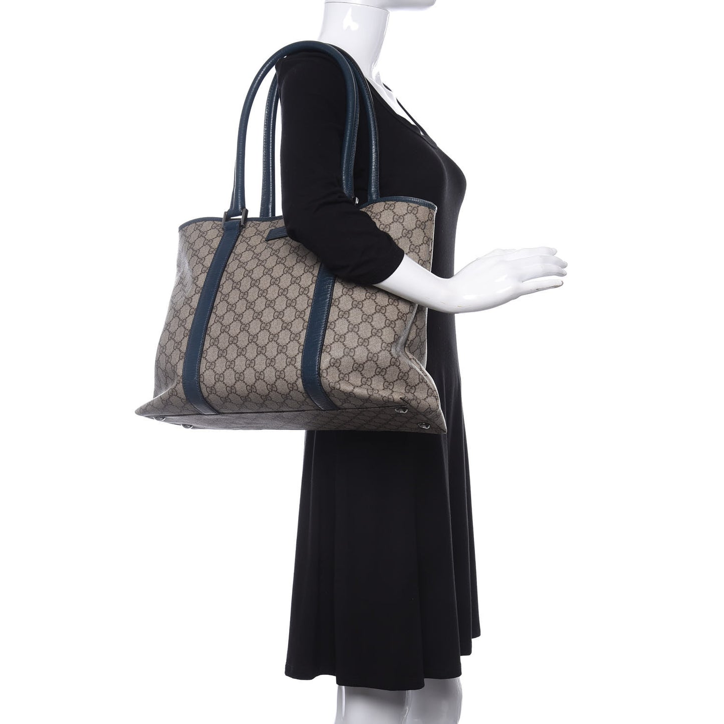 GG Plus Monogram Tote Blue