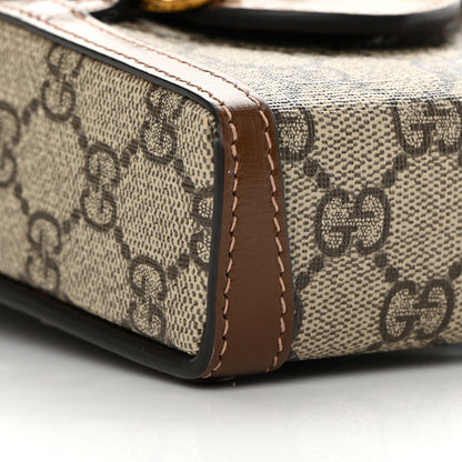 Gucci GG Supreme Monogram Mini Horsebit 1955 Crossbody Bag Beige Brown Sugar 9 of 11