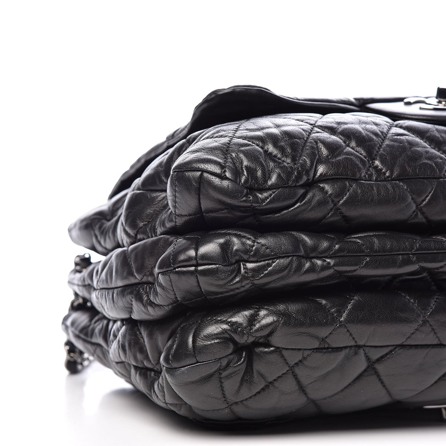 Lambskin Quilted 3 Maxi Flap Bag Black