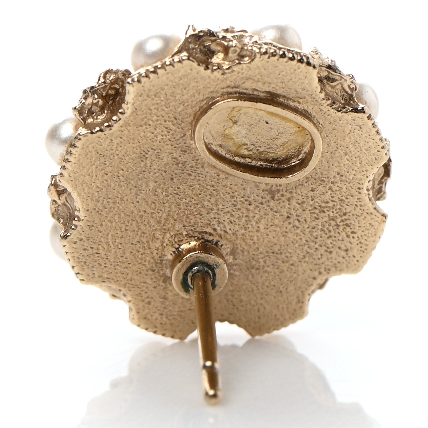 Chanel Pearl CC Round Earrings Light Gold 5 of 5