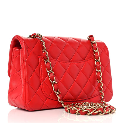 Chanel Lambskin Quilted Mini Rectangular Flap Red 2 of 8