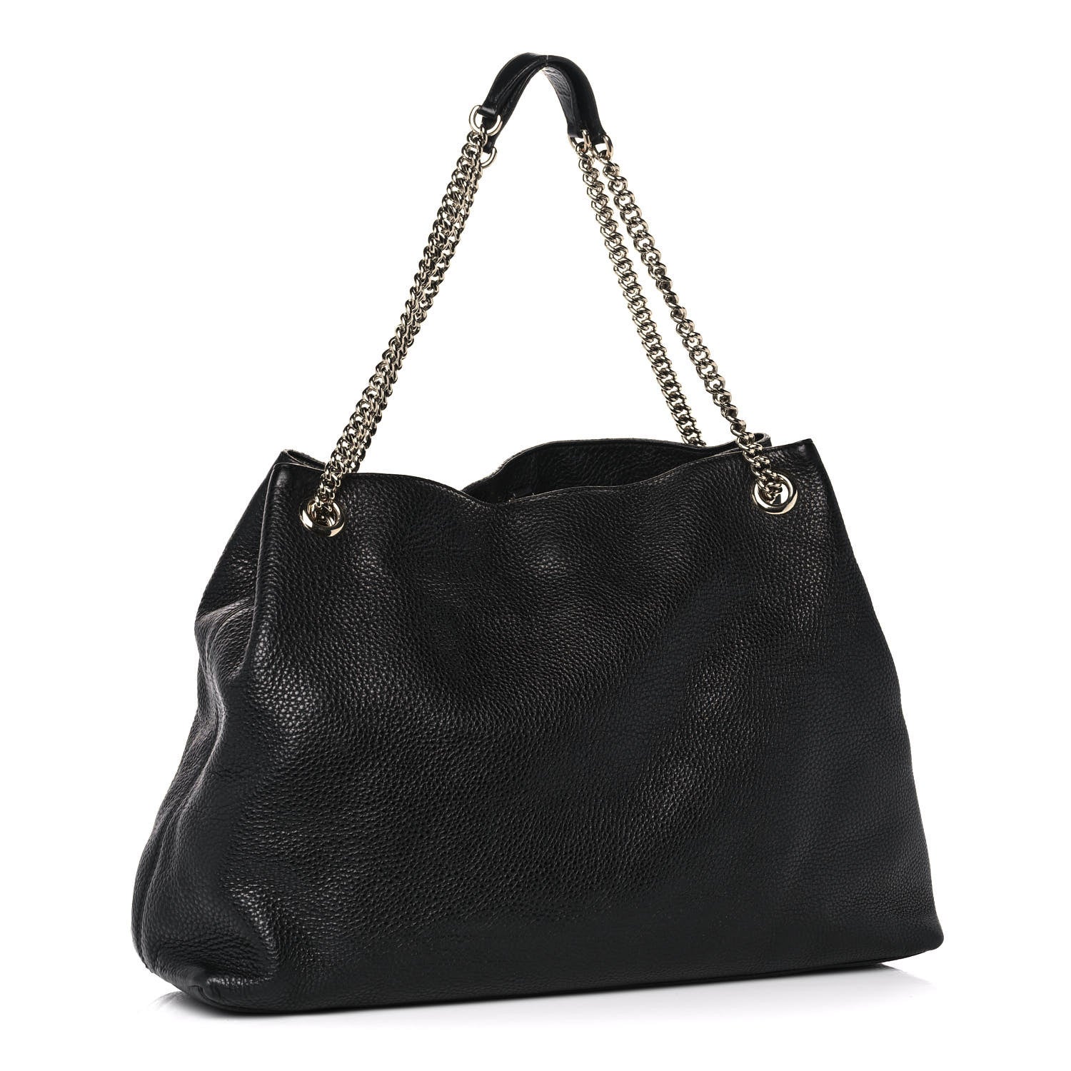 Gucci Pebbled Calfskin Large Soho Chain Shoulder Bag Black 3 of 18