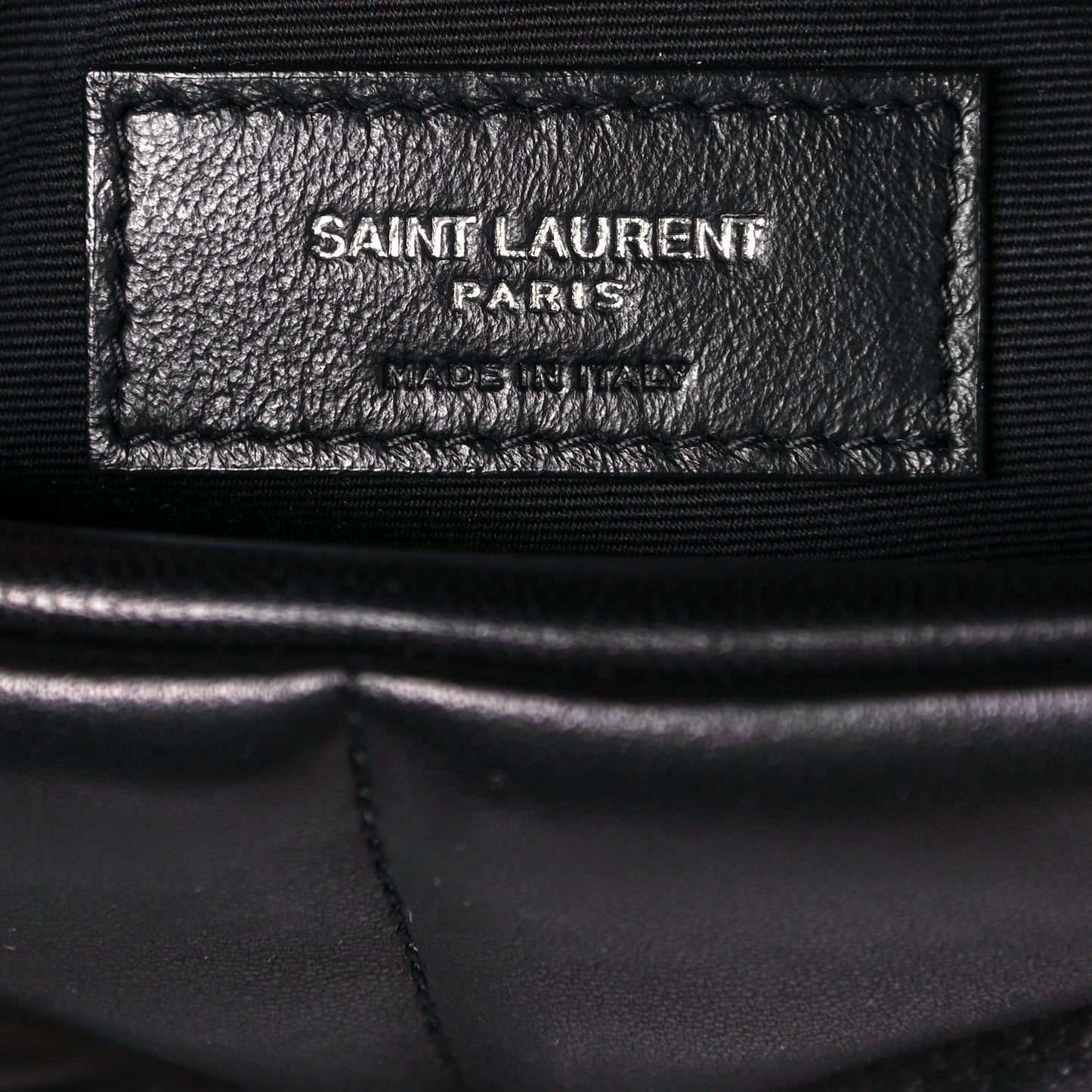 Lambskin Quilted Small Loulou Puffer Monogram Chain Satchel Black