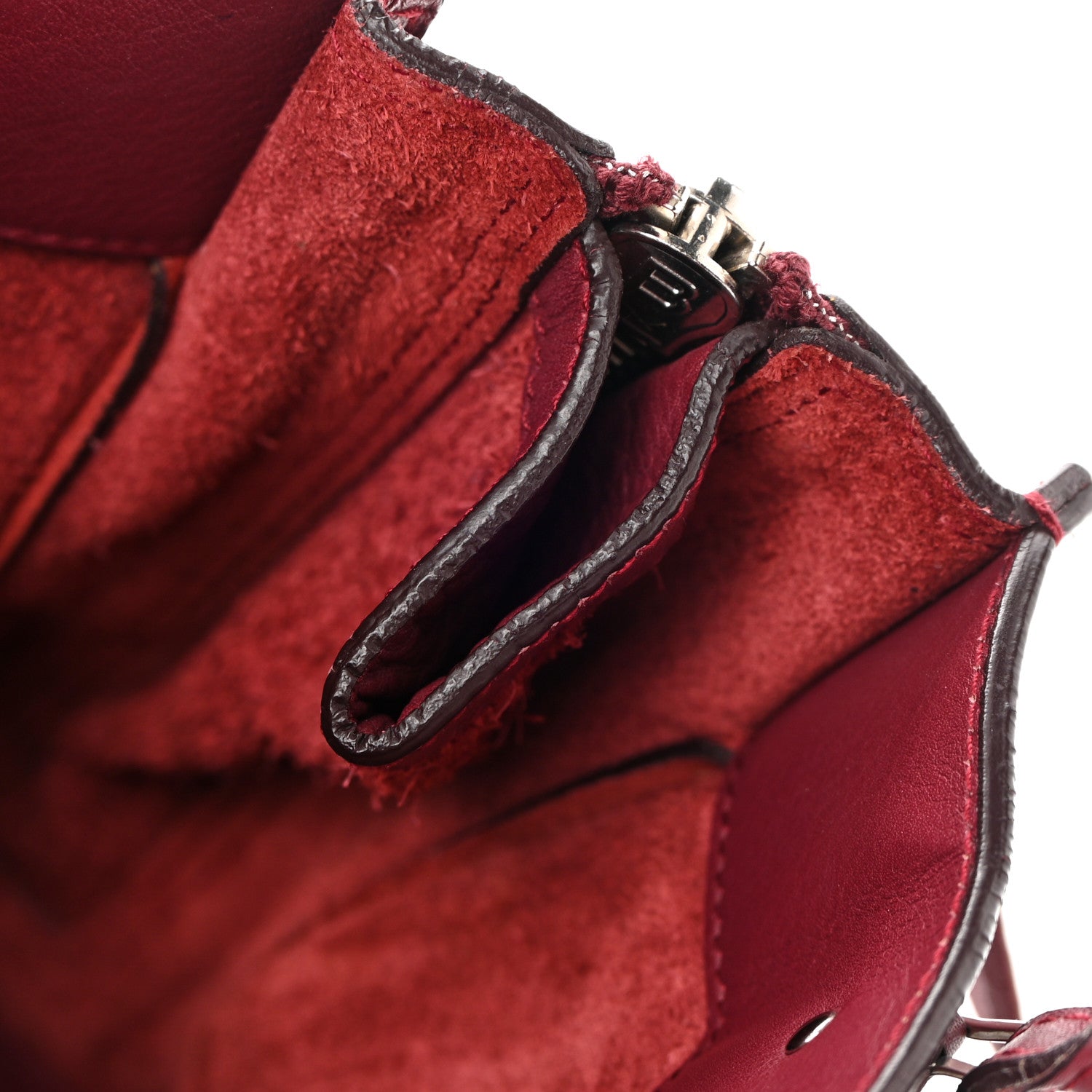 Balenciaga Veau Papier Mini A4 Zip Around Tote Rouge Aubergine 11 of 15