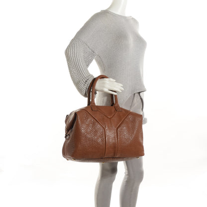 Saint Laurent Pebbled Lambskin Medium Easy Sac Brown 2 of 7