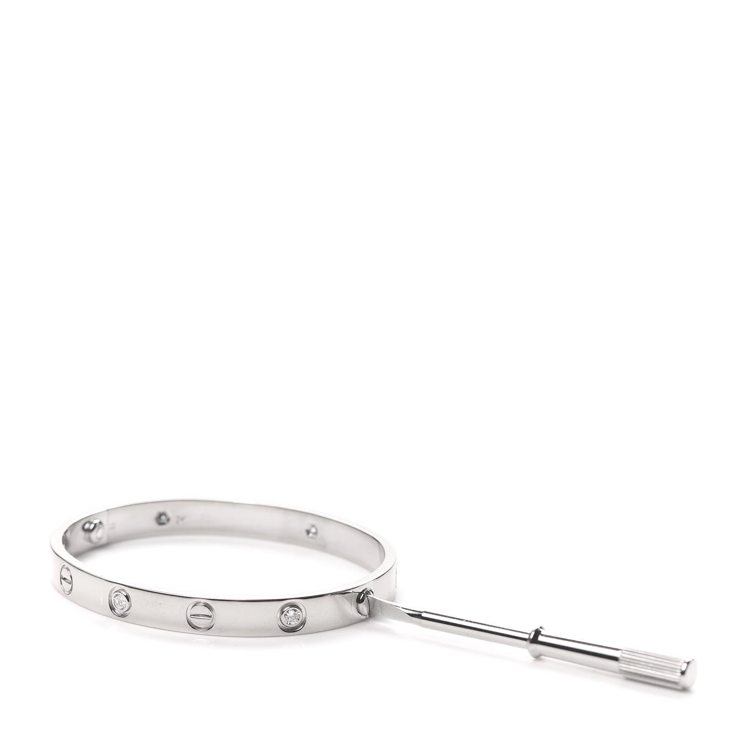 Cartier 18K White Gold 6 Diamond LOVE Bracelet 16 4 of 6