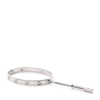 Cartier 18K White Gold 6 Diamond LOVE Bracelet 16 4 of 6