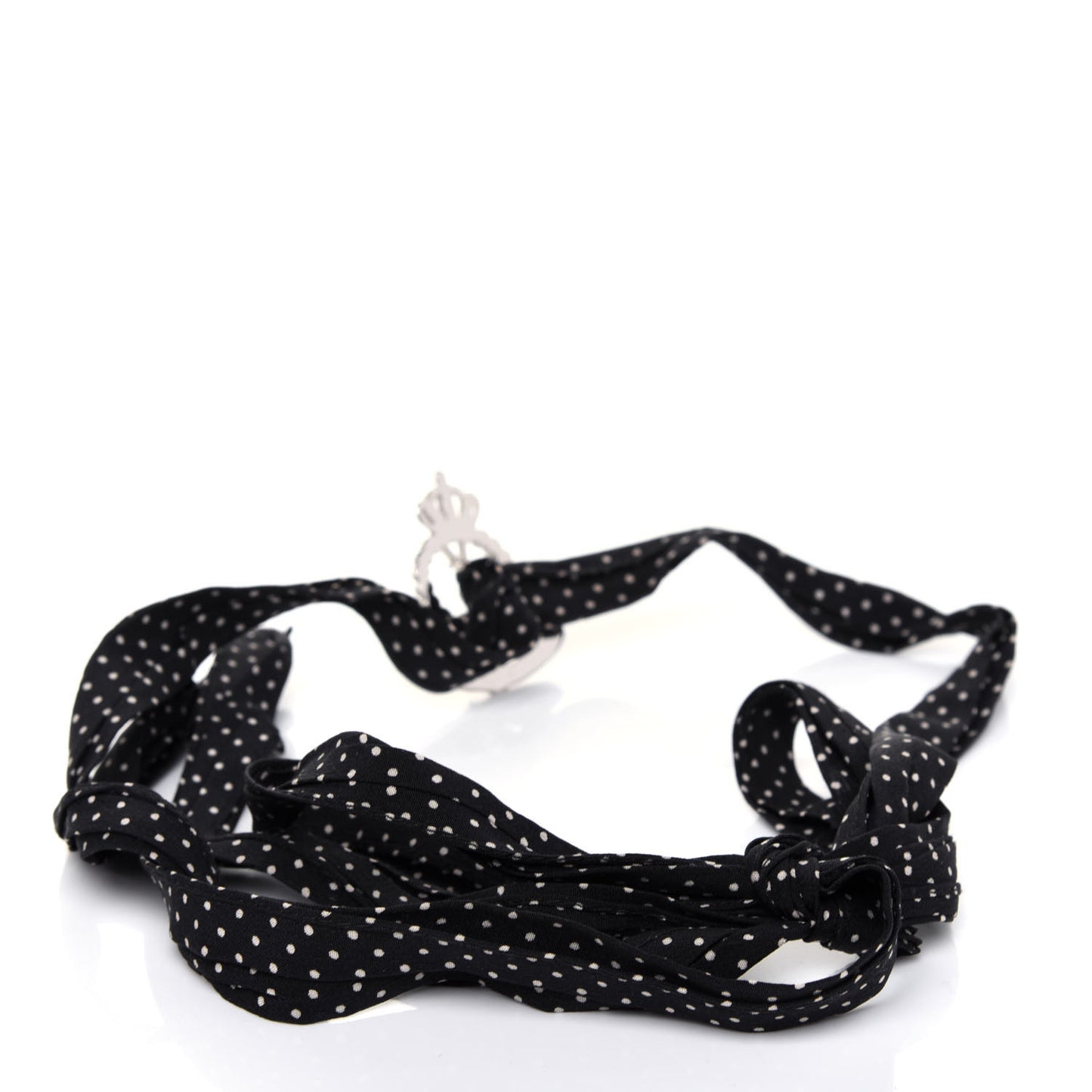 Crystal Crepe Polka Dot Choker Black