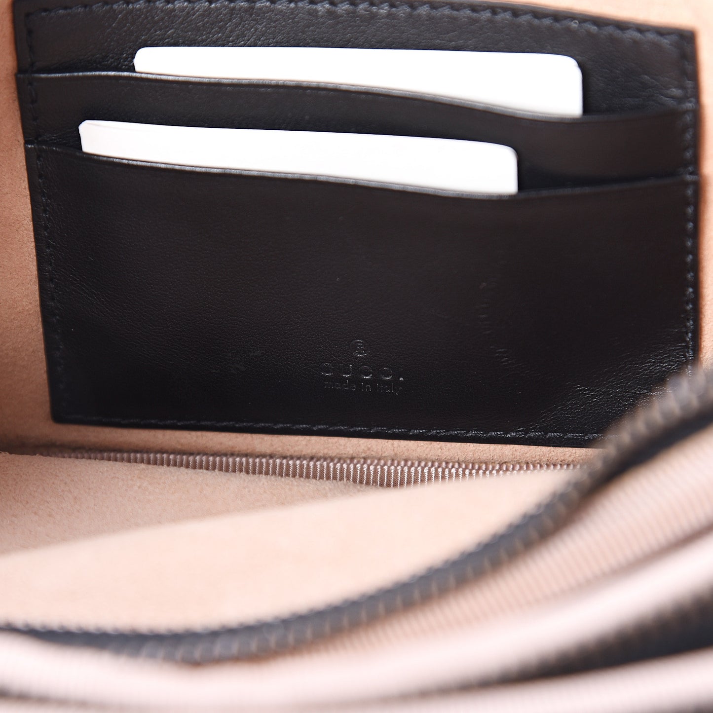 Calfskin Matelasse Mini GG Marmont Chain Crossbody Bag Black