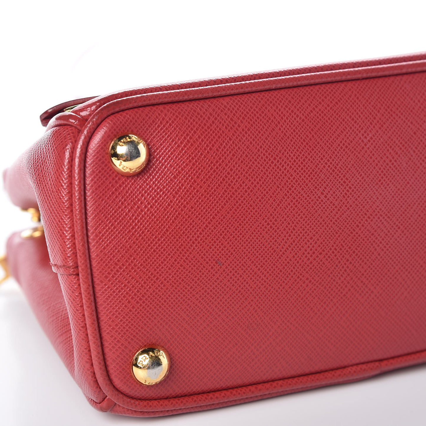 Saffiano Lux Micro Galleria Double Zip Tote Fuoco