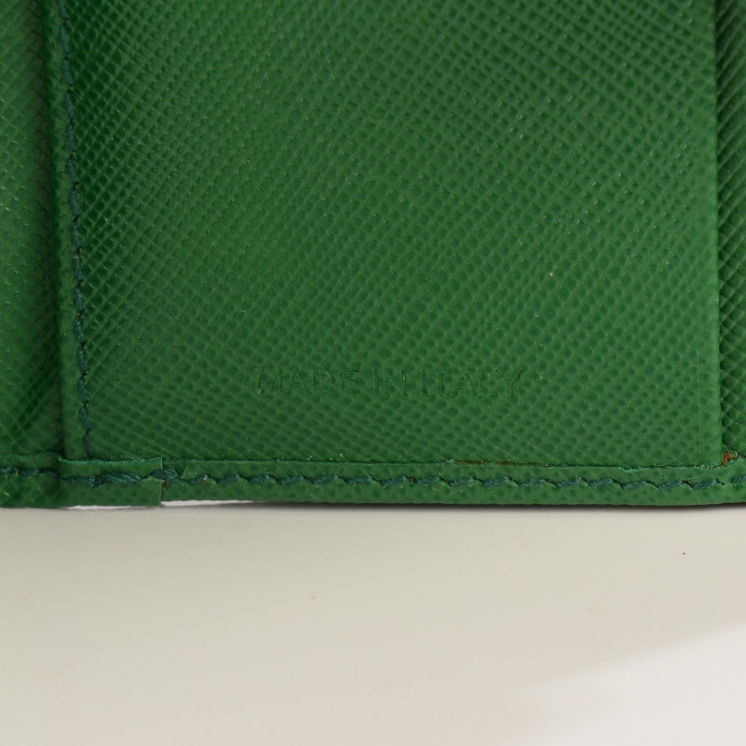 Prada Saffiano Metal Compact Wallet Verde 7 of 9