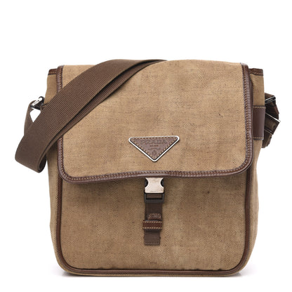 Prada Canvas Messenger Satchel Bruciato 1 of 12