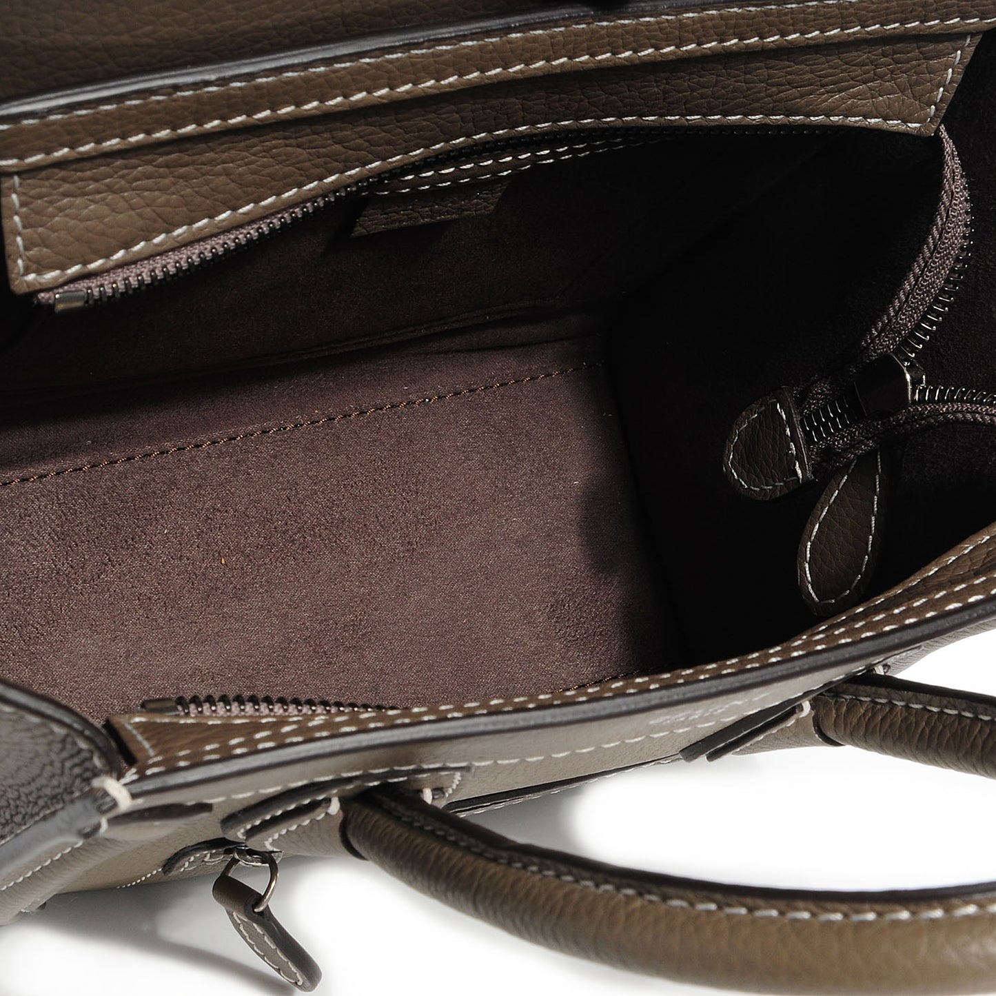 Drummed Leather Nano Luggage Souris