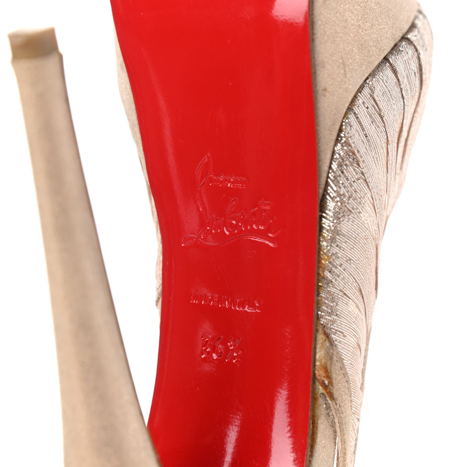 Christian Louboutin Suede Evadiva Plato 150 Platform Pumps 36.5 Nude 6 of 11