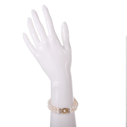 Mikimoto 18K Yellow Gold 6mm Akoya Pearl Double Strand Bracelet 2 of 6