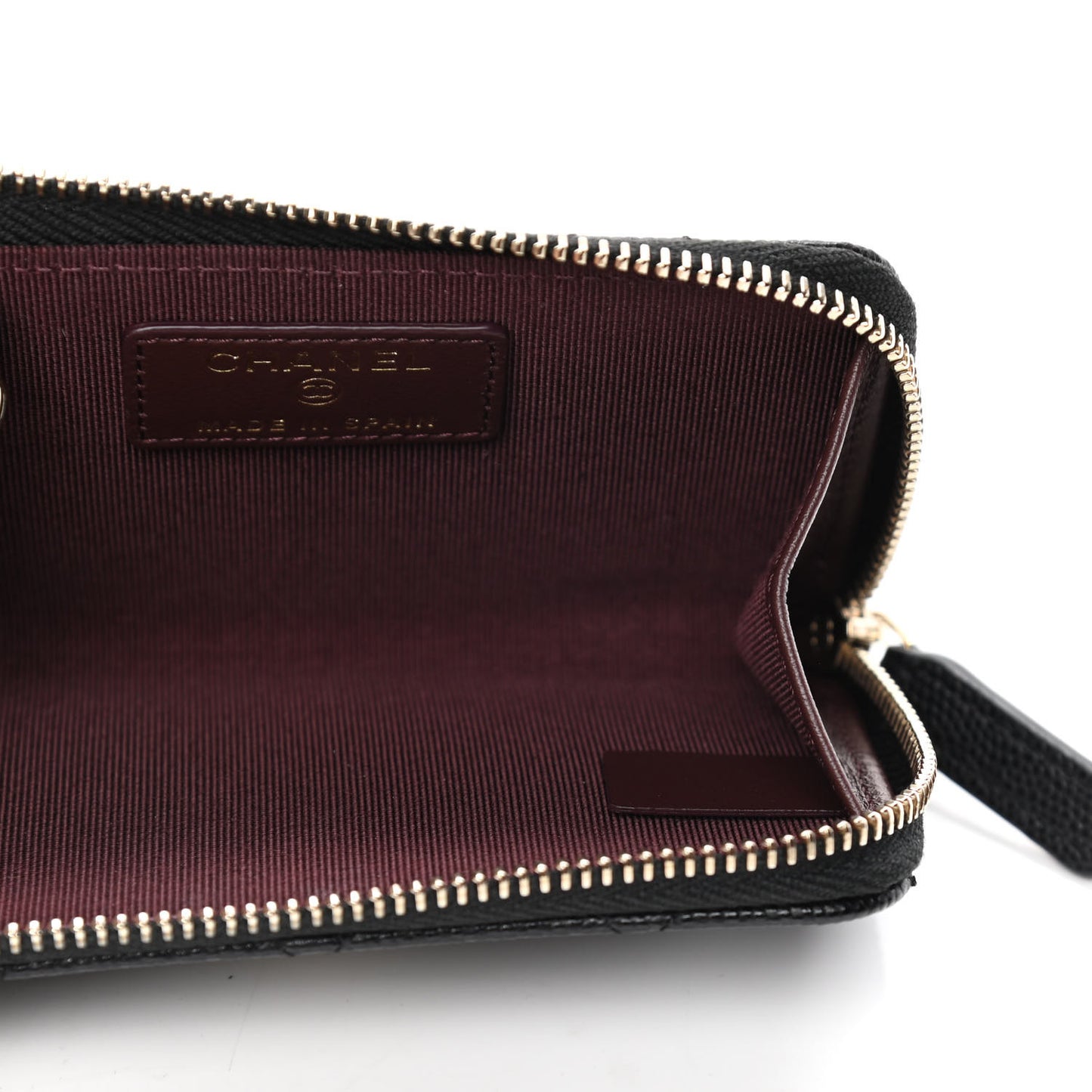 Caviar Quilted Zipped Key Holder Case Black