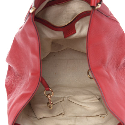 Gucci Pebbled Calfskin Medium Soho Shoulder Bag Red 4 of 10