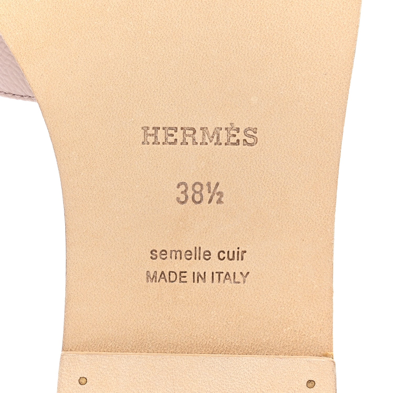 Hermes Epsom Oran Sandals 38.5 Rose Porcelaine 6 of 9