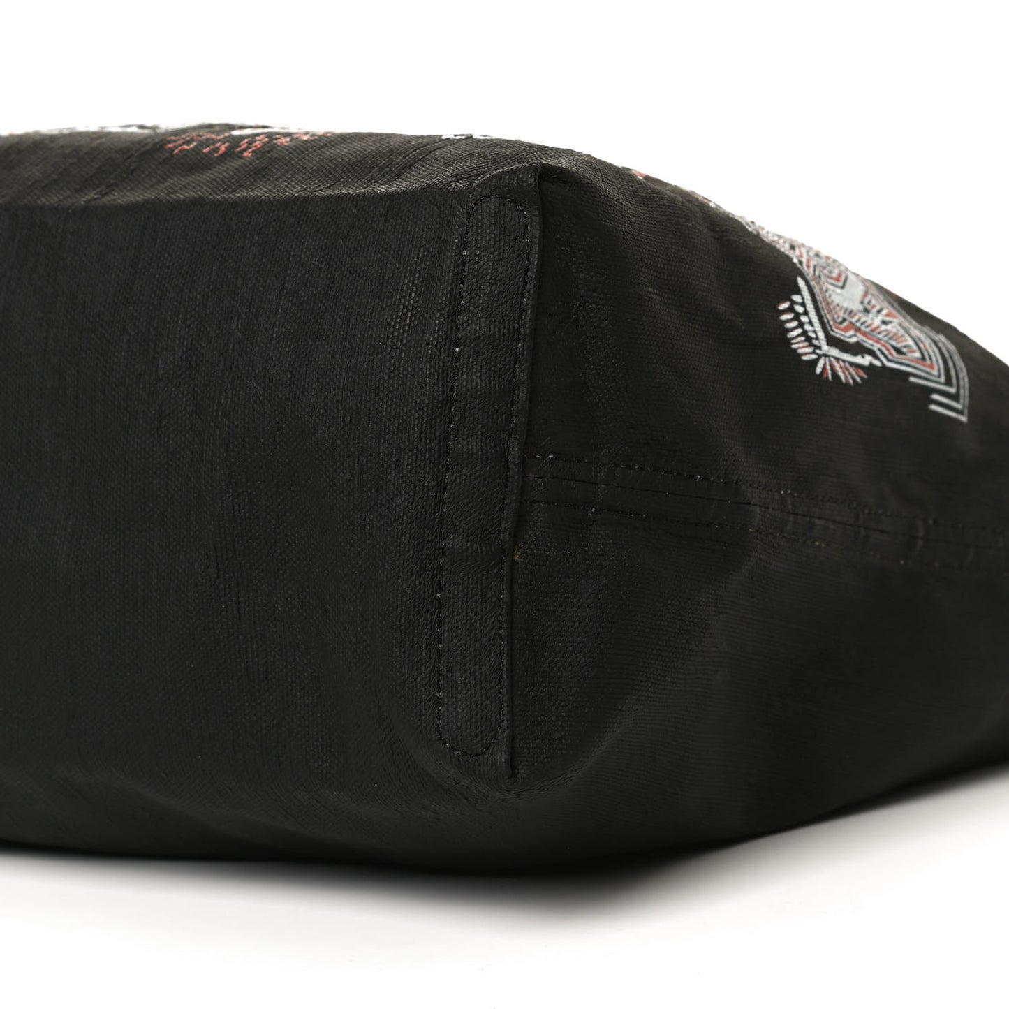 Coated Canvas Mega Check Medium Reversible Doodle Tote Black Brown