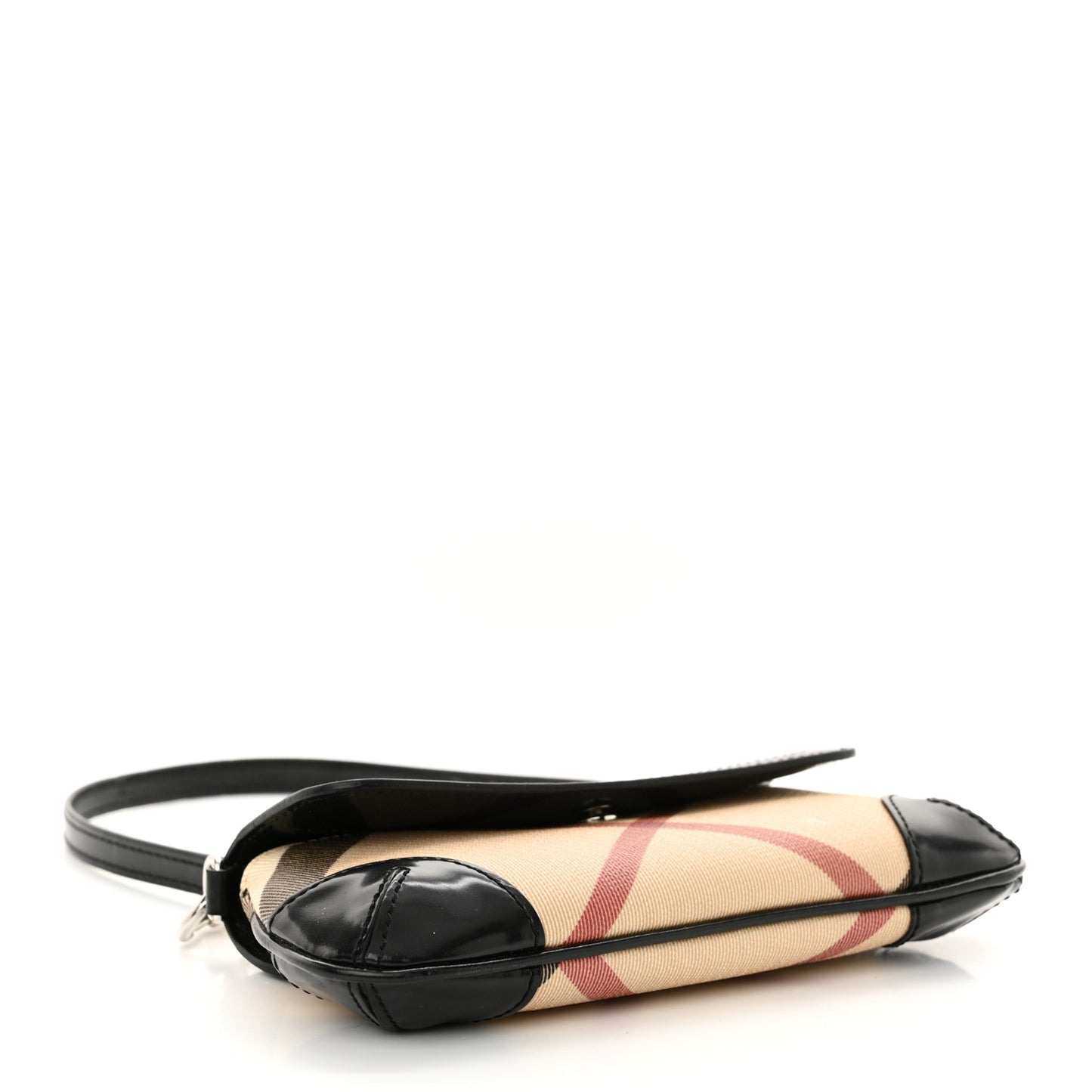 Nova Check Patent Calfskin Flap Shoulder Bag Black