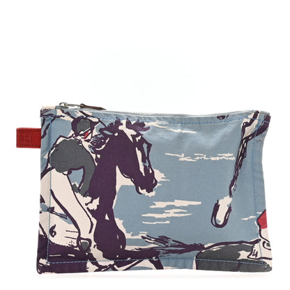 Hermes Toile Flat Equateur Trousse PM Bleu Multicolor 1 of 7