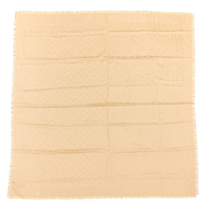 Louis Vuitton Silk Wool Monogram Shine Shawl Gold 1 of 4