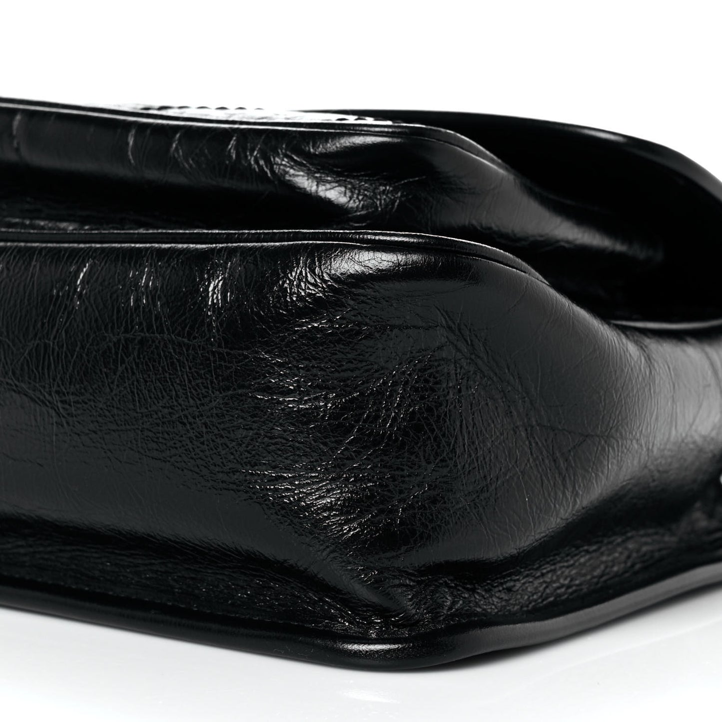 Crinkled Calfskin Matelasse Monogram Medium Niki Chain Satchel Black