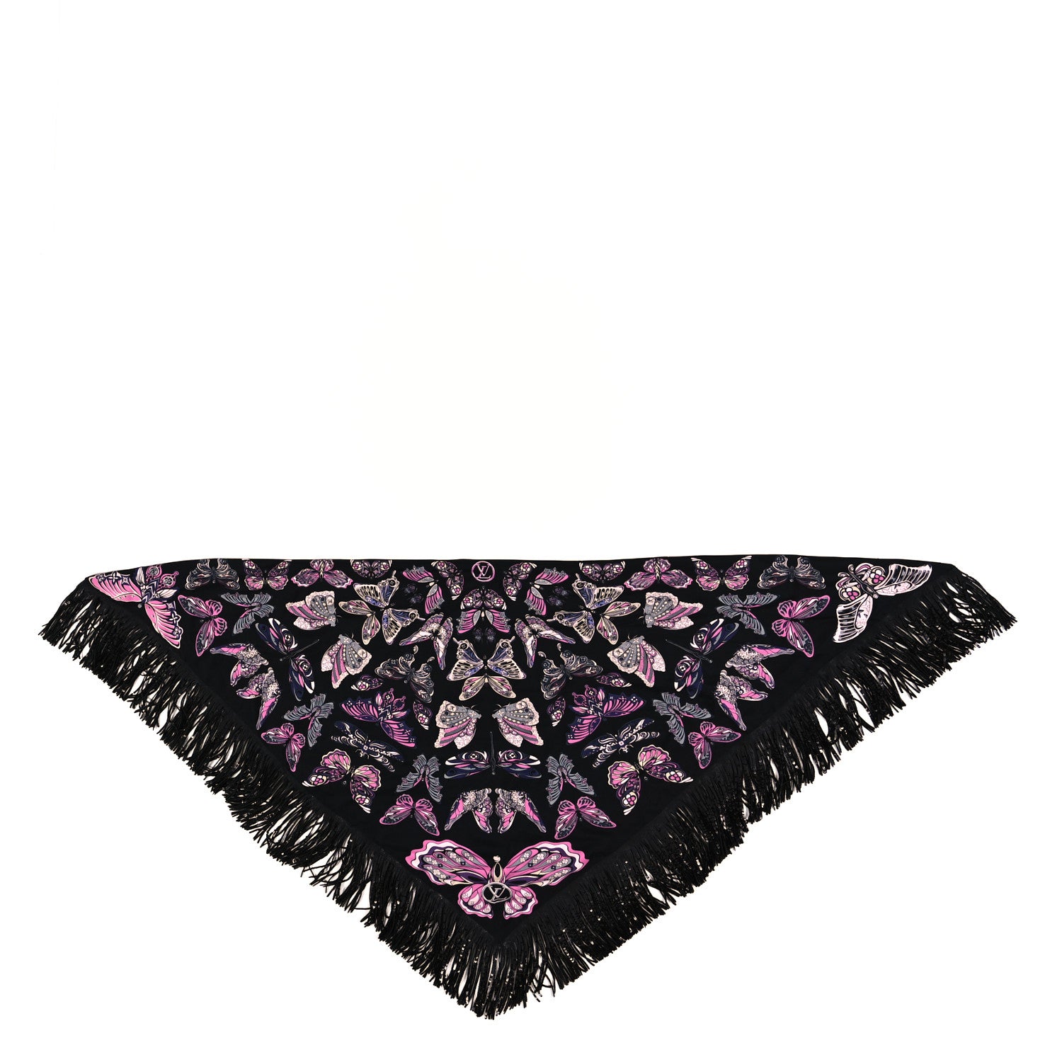 Louis Vuitton Silk Dark Angels Shawl Black 1 of 4