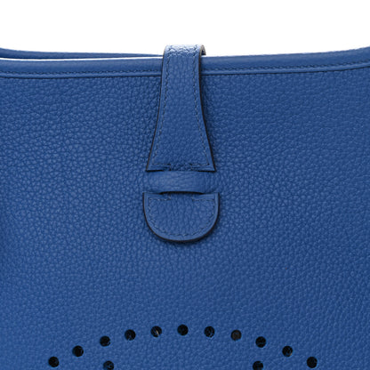 Hermes Taurillon Clemence Evelyne III PM Bleu Zellige 7 of 10