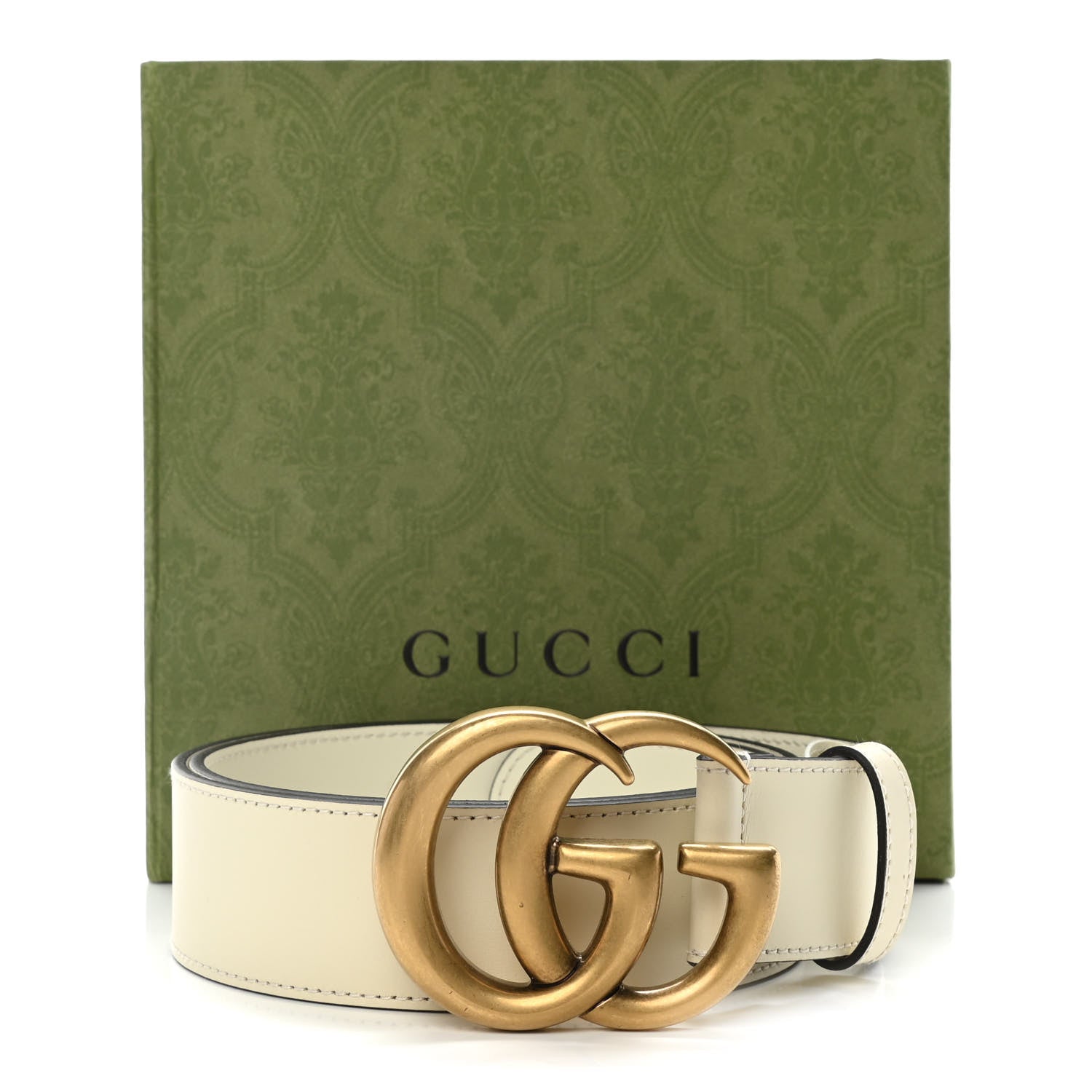 Gucci Calfskin Double G 40mm Belt 85 34 Mystic White 6 of 6