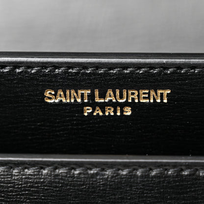 Saint Laurent Smooth Calfskin Medium Monogram Sunset Satchel Black 7 of 17