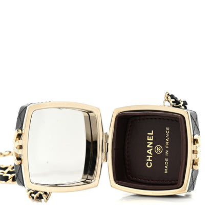 Chanel Lambskin Quilted Small Beauty Box Clutch With Chain Black 5 of 9