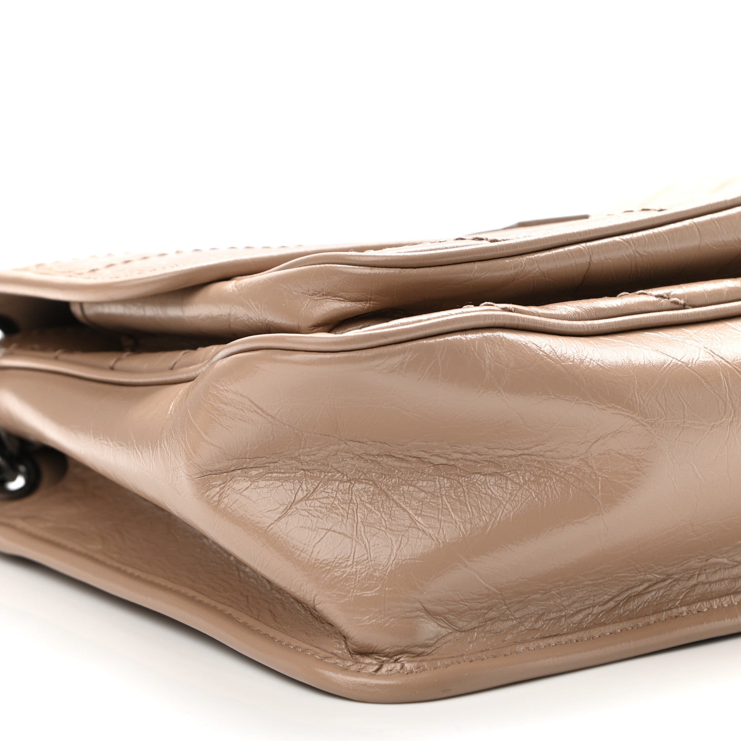 Saint Laurent Crinkled Calfskin Matelasse Monogram Medium Niki Chain Satchel Gold Sand 9 of 11