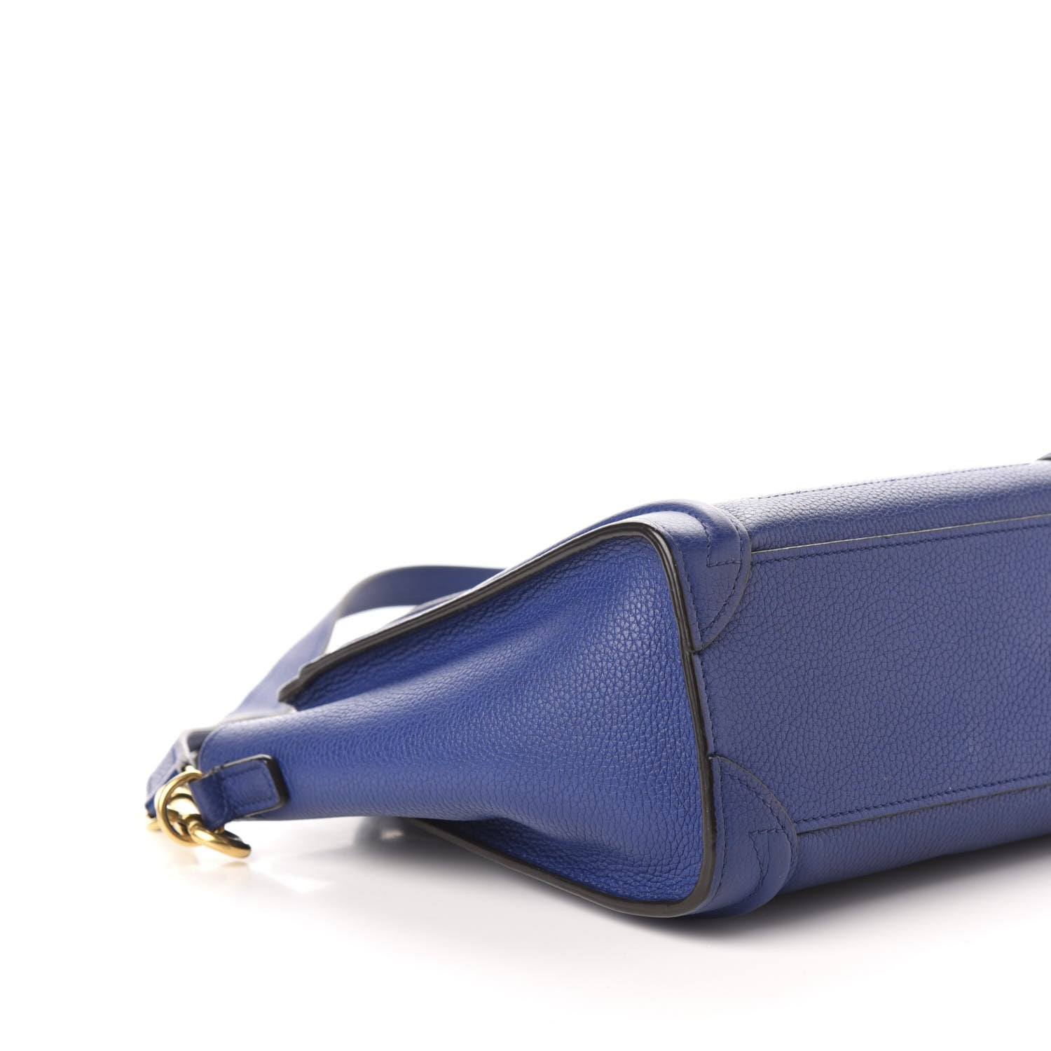 Celine Drummed Calfskin Nano Luggage Indigo 7 of 9