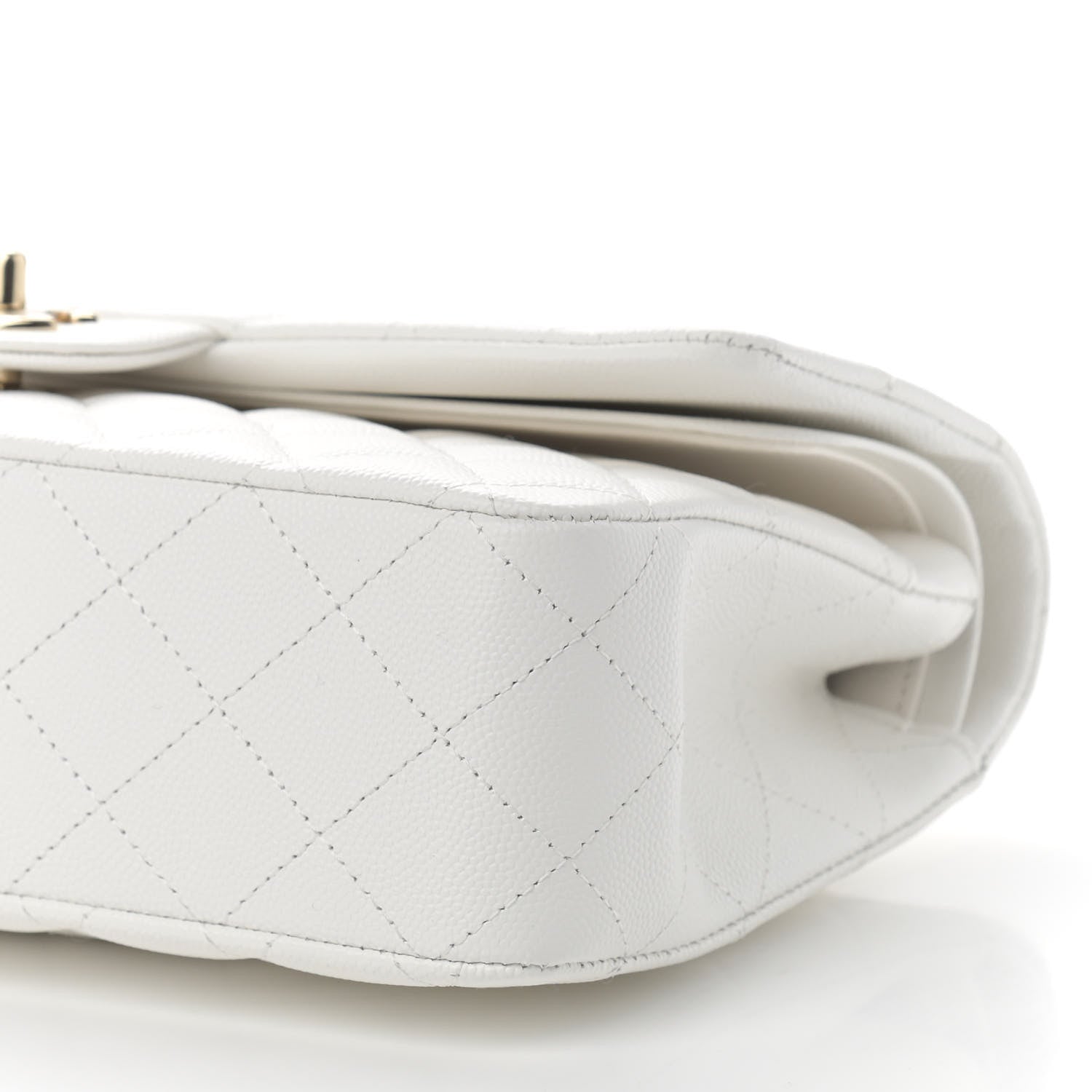 Chanel Caviar Quilted Medium Double Flap White 10 of 11