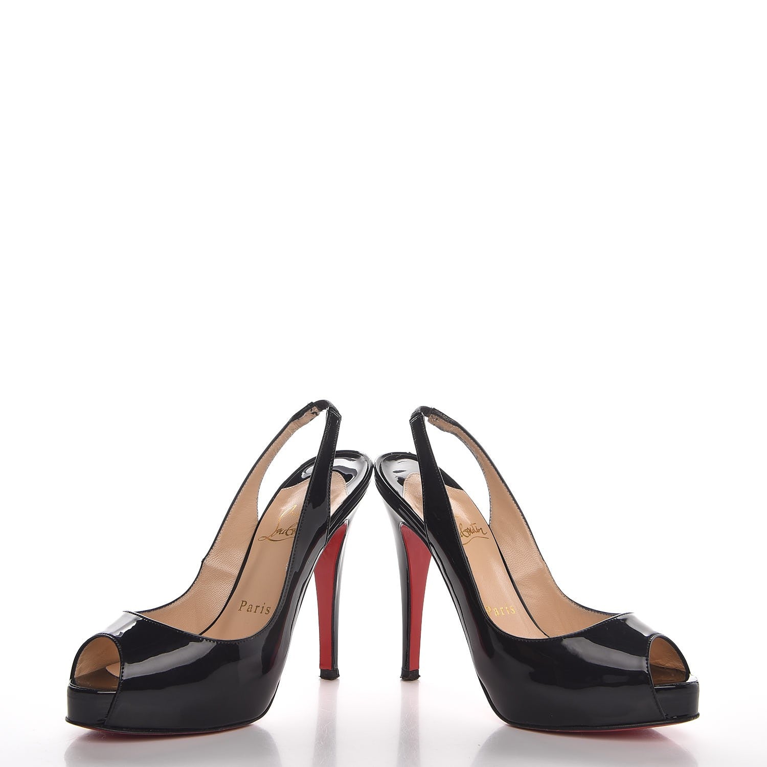 Christian Louboutin Patent No Prive 100 Pumps 35 Black 6 of 12