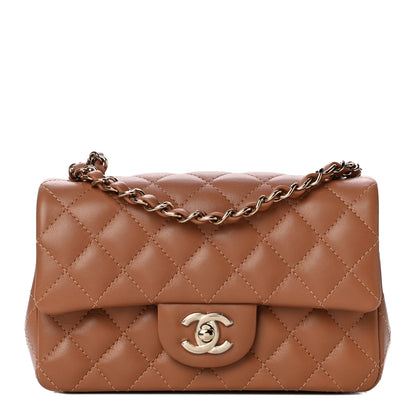 Chanel Lambskin Quilted Mini Rectangular Flap Brown 1 of 10