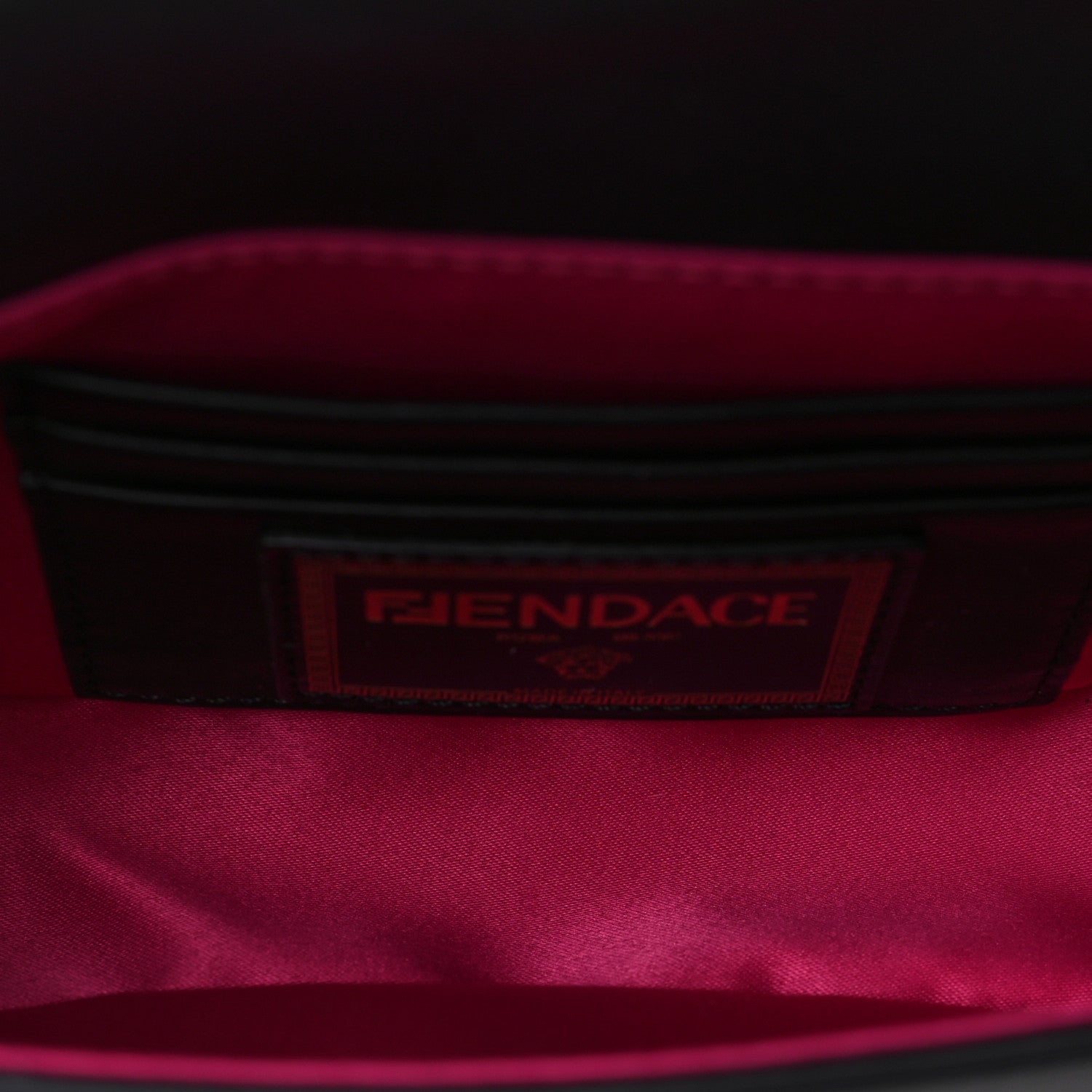 Fendi X VERSACE Vitello Seta Fendace Mini Brooch Baguette Black 5 of 7