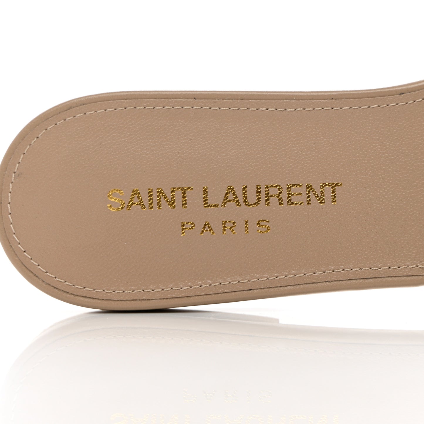 Calfskin Tribute 05 Slide Sandals 36.5 Dark Beige