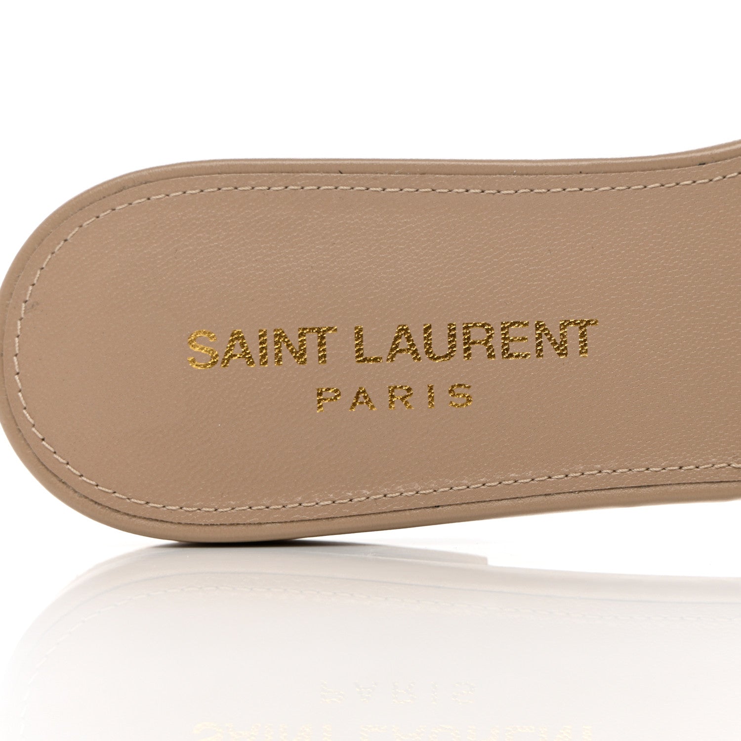 Saint Laurent Calfskin Tribute 05 Slide Sandals 36.5 Dark Beige 7 of 10