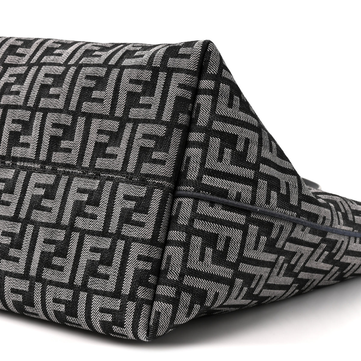 Chenille Vitello Santa Barbara FF Large Roll Reversible Shopping Tote Grigio Notte Flamingo