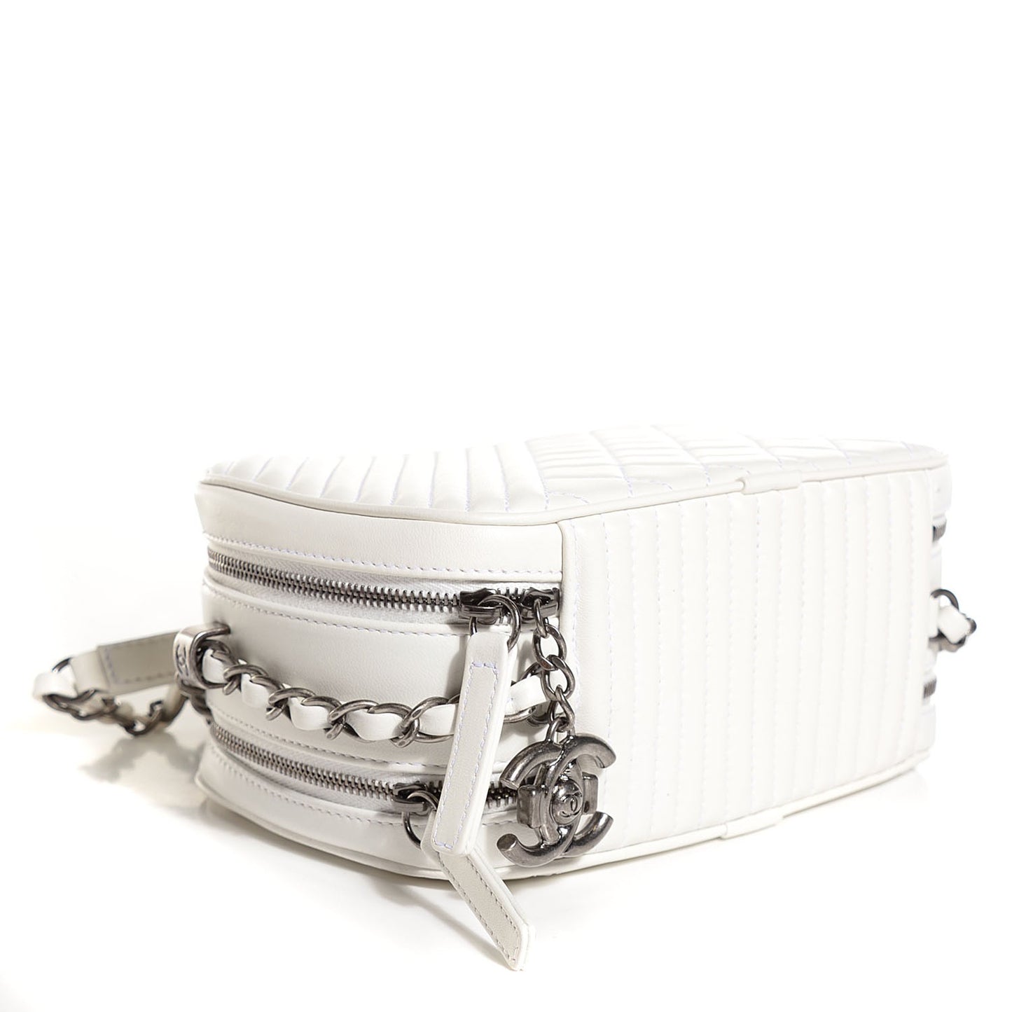 Lambskin Quilted Small Coco Boy Camera Case White