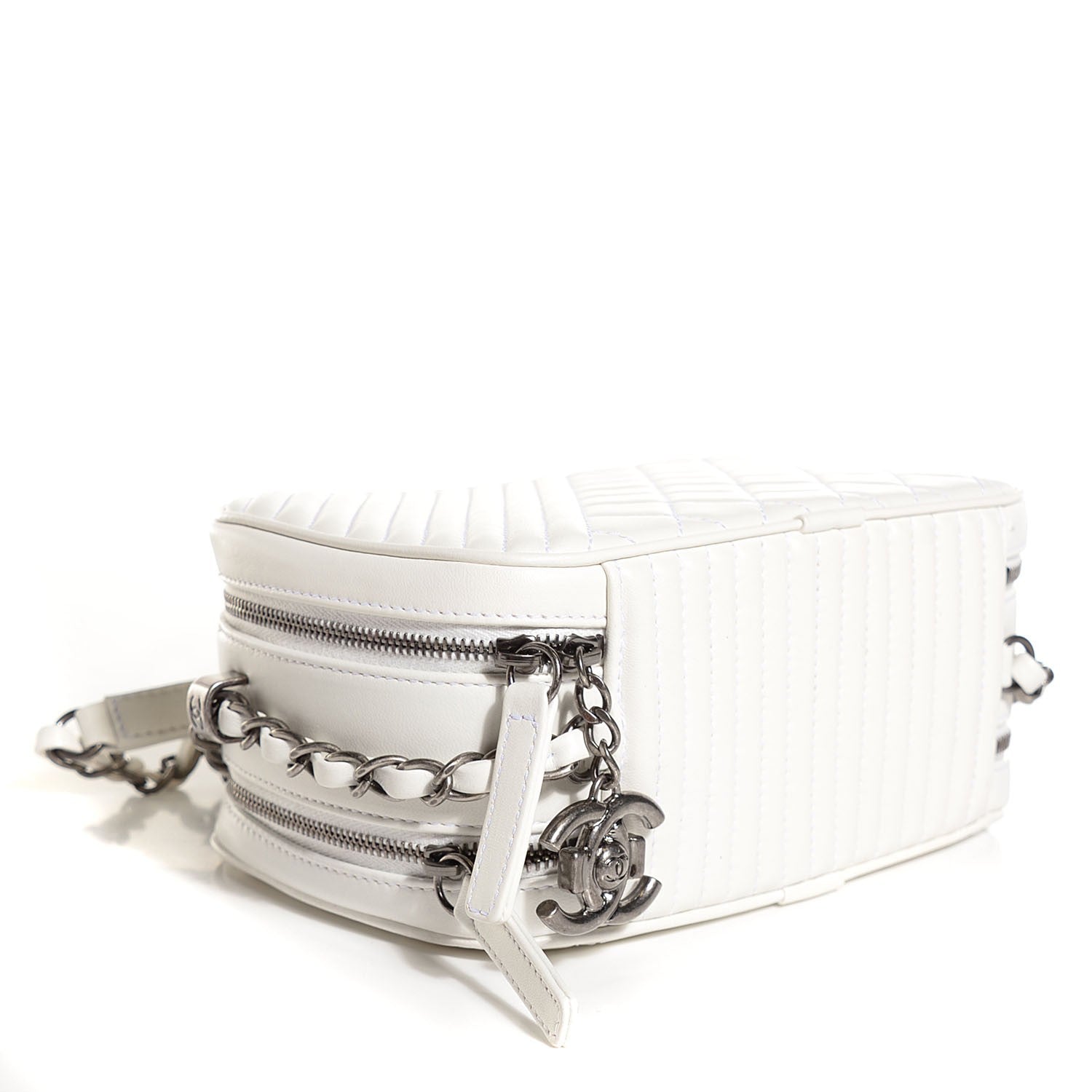 Chanel Lambskin Quilted Small Coco Boy Camera Case White 4 of 9