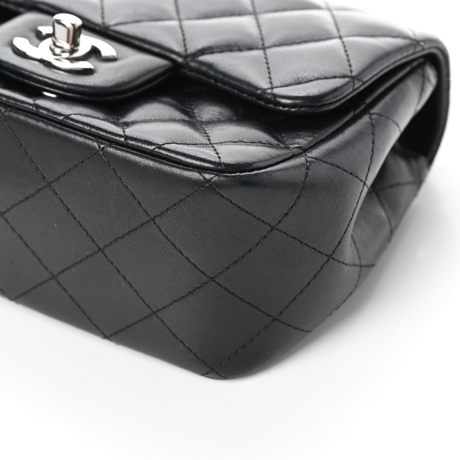 Chanel Lambskin Quilted Mini Square Flap Black 9 of 9