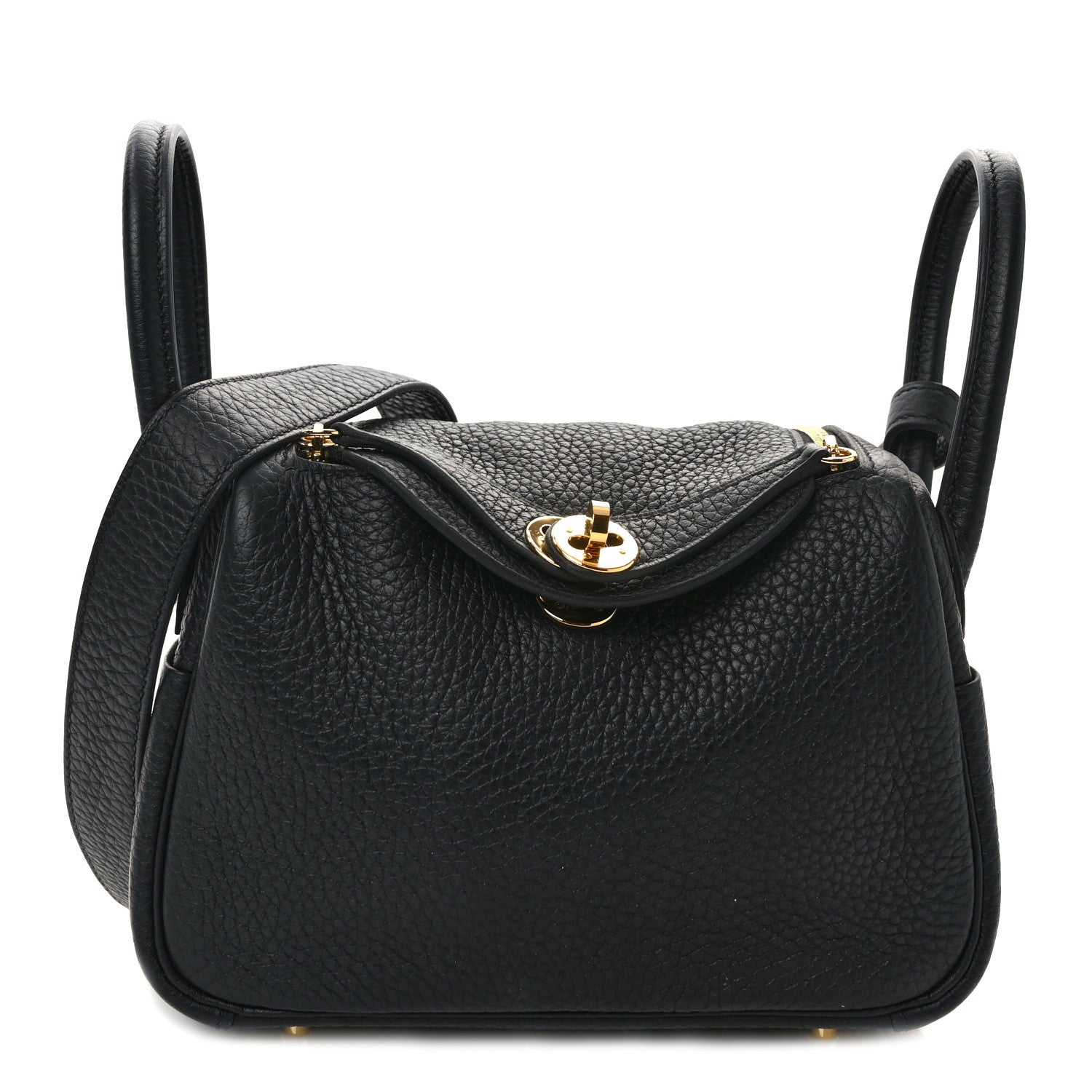 Hermes Taurillon Clemence Mini Lindy 20 Black 1 of 14