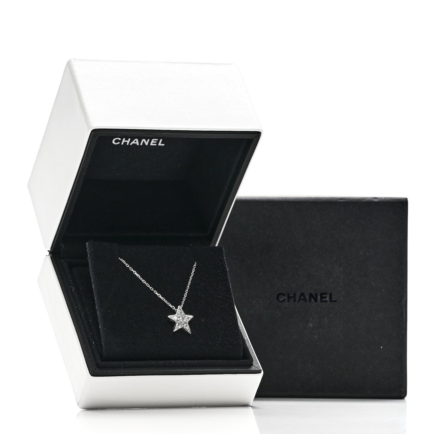 18K White Gold Diamond Small Comete Geode Pendant Necklace