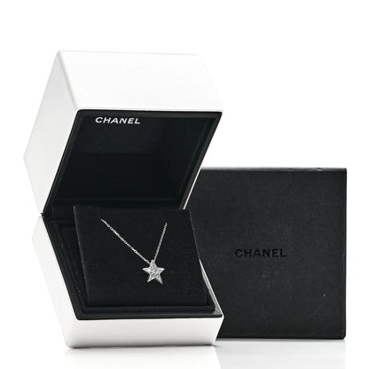 Chanel 18K White Gold Diamond Small Comete Geode Pendant Necklace 6 of 6