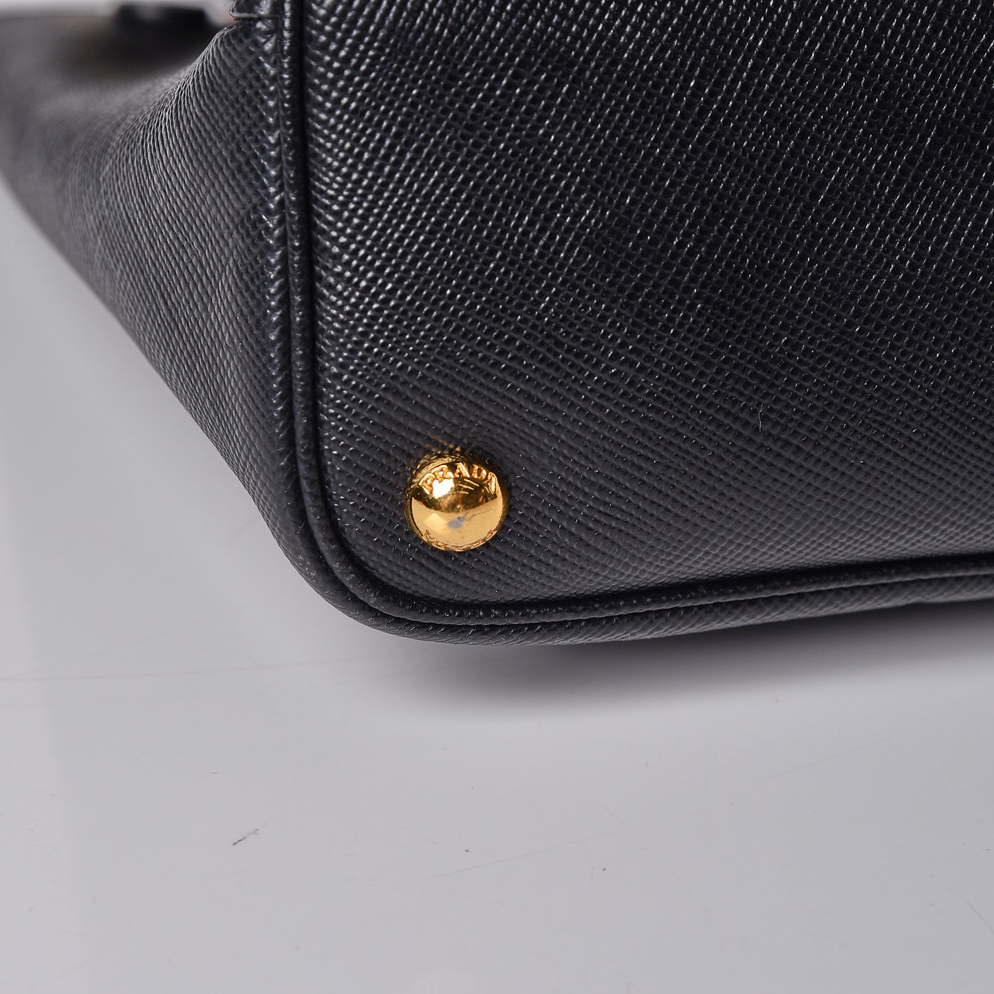 Saffiano Cuir Large Double Bag Black Fuoco
