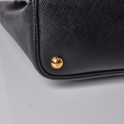 Prada Saffiano Cuir Large Double Bag Black Fuoco 15 of 18